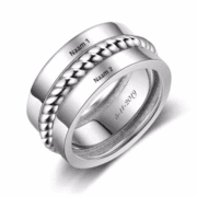 Gerhodineerde Ring met Gravering 2 Namen