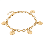 Damesarmband “Five Hearts” Verguld, Verzilverd of Rosé