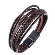 Heren Armband Bruin Leder