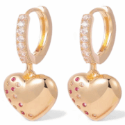 Vergulde oorbellen “Sparkling Hearts”