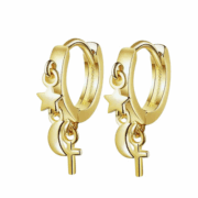 Vergulde Creolen “Cruz Estrella Luna”