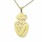 Halsketting met gegraveerde Moeder en Kind hanger