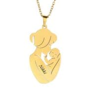 Halsketting met gegraveerde Moeder en Kind hanger