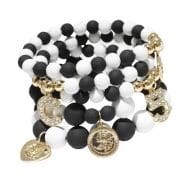 Stack Bracelet Black and White
