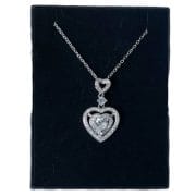 Halsketting Silver Zirconia Hearts