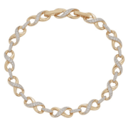 Vergulde schakelarmband met zirconia “Infinity”