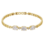 Vergulde schakelarmband “Triple Oval Cut”