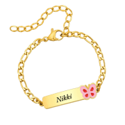 Kinderarmbandje verguld met gravering