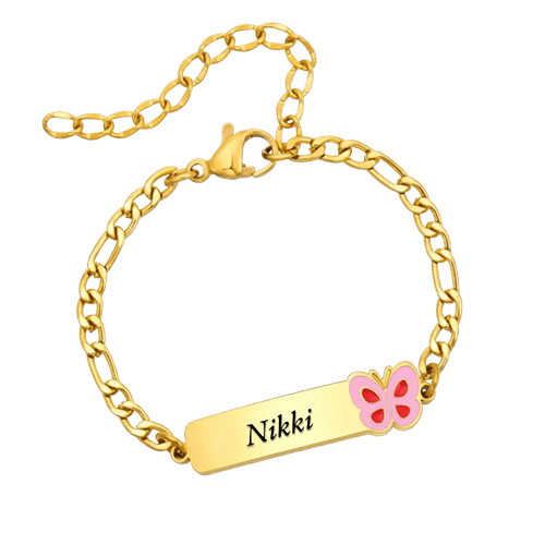 Kinderarmbandje verguld met gravering