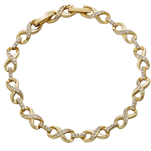 Vergulde schakelarmband met zirconia "Infinity"