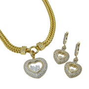 Sieradenset Vergulde Halsketting en Oorbellen