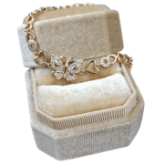 Vergulde schakelarmband “Zirconia Butterfly”