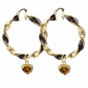Golden Brown Stras Heart 6 cm.