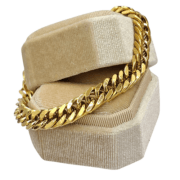 RVS Gourmet Schakelarmband / Verguld, Verzilverd of Zwart