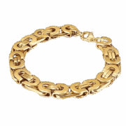 Luxe Byzantijnse/Koningsschakel Armband – Verguld RVS