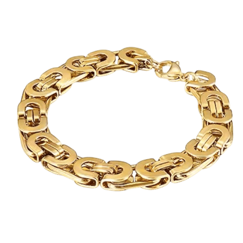 Luxe Byzantijnse/Koningsschakel Armband - Verguld RVS