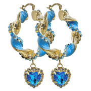 Golden Turquoise Stras 4 cm.