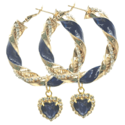 Stras Blue Heart 5 cm.
