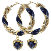 Stras Blue Heart 5 cm.
